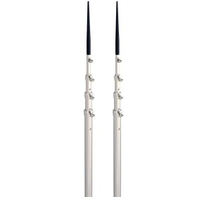 Lee's 16.5' Bright Silver Black Spike Telescopic Poles f/Sidewinder