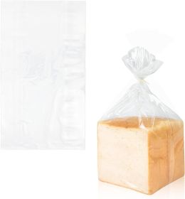 Plastic Bread Bags 6" x 3" x 12". Pack of 100 Gusseted Plastic Bags for Homemade Bread. 6x3x12 Polyethylene Bread Bag. 0.65 Mil Thick Clear Plastic Ba