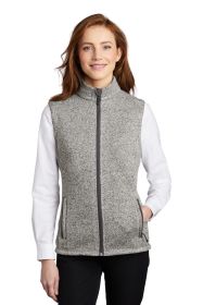 Port Authority Ladies Sweater Fleece Vest L236 (Color: Grey Heather, size: 4XL)