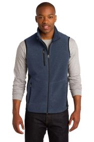 Port Authority R-Tek Pro Fleece Full-Zip Vest F228 (Color: Navy Heather/ Black, size: XL)